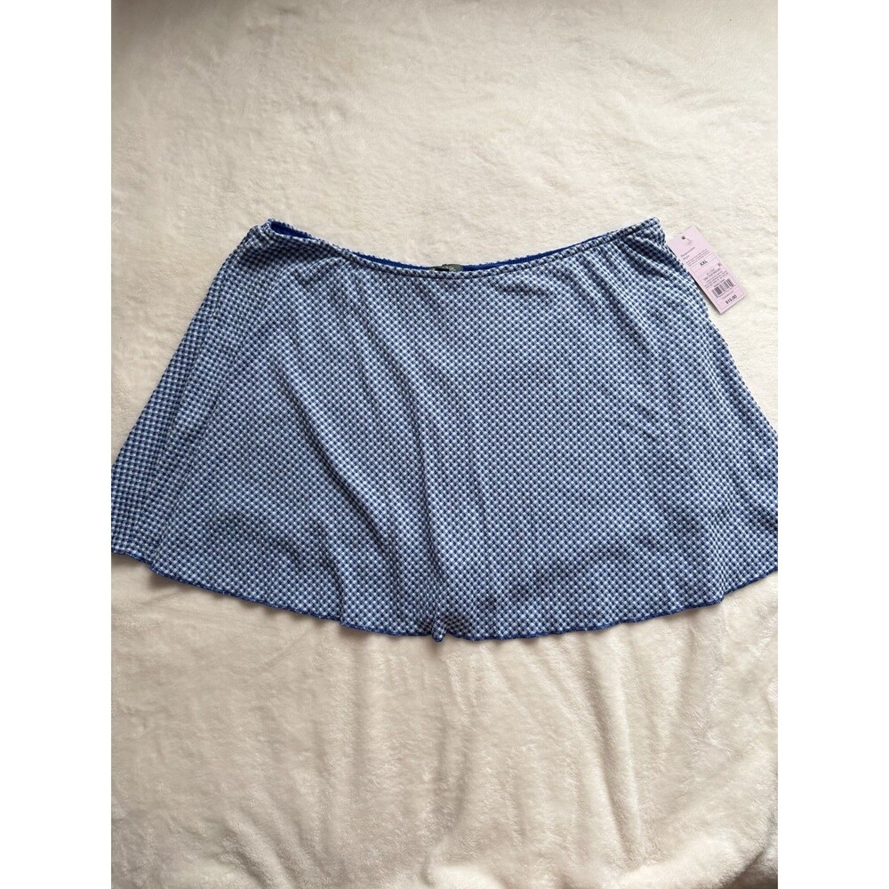 Wild Fable Women's Blue/White Gingham Athletic Pull-On Skort Stretch XXL